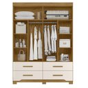 Ver imagem 5 de Guarda Roupa Casal 160cm com Espelho Cancum Freijó/off Z17 - Mpozenato