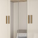 Ver imagem 7 de Guarda Roupa Casal 160cm com Espelho Cancum Freijó/off Z17 - Mpozenato