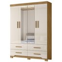 Ver imagem 1 de Guarda Roupa Casal 160cm com Espelho Cancum Freijó/off Z17 - Mpozenato