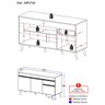 Balcão Cozinha Gabinete Pia 150 cm 3 Portas 1 Gaveta Veneza GB Multimóveis MP3740 Preto - 5