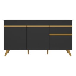 Balcão Cozinha Gabinete Pia 150 cm 3 Portas 1 Gaveta Veneza GB Multimóveis MP3740 Preto - 6