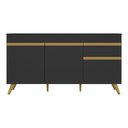 Ver imagem 6 de Balcão Cozinha Gabinete Pia 150 Cm 3 Portas 1 Gaveta Veneza Gb Multimóveis Mp3740 Preto