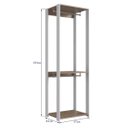 Ver imagem 3 de Closet Modulado 57x45x183cm com 3 Prateleiras e 2 Cabideiros ProDecor em MDP Montana e Branco
