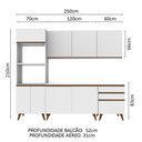 Ver imagem 7 de Cozinha reims com Balcão 8 Portas 3 Gavetas Branco Madesa