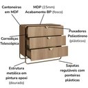 Ver imagem 5 de Comoda 3 Gavetas Organica 90 Cm 28068 Artesano Hanover Dourado