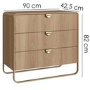 Ver imagem 3 de Comoda 3 Gavetas Organica 90 Cm 28068 Artesano Hanover Dourado