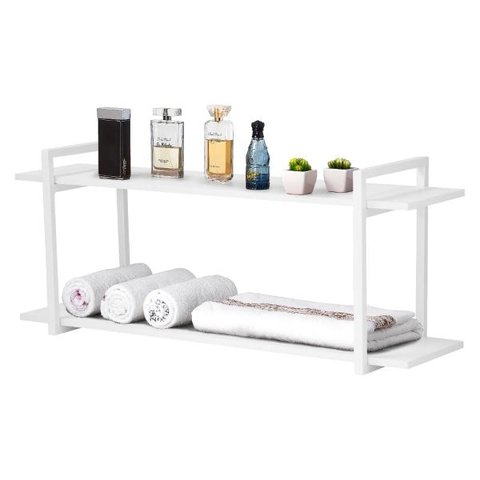 Nicho Banheiro Branco Com Prateleiras Branco 120cm