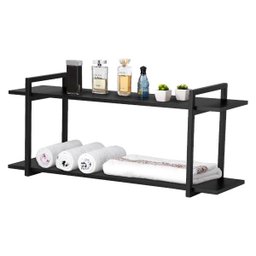 Nicho Banheiro Preto Com Prateleiras Preto 60cm - 1
