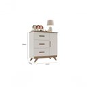 Ver imagem 2 de Cômoda Fraldário Infantil 3 Gavetas 1 Porta Off White Carvalho Maya Canaã