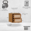 Ver imagem 2 de Mesa de Cabeceira Har Suspensa 2 Gavetas Louro Freijó - Telinha Rattan