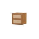 Ver imagem 3 de Mesa de Cabeceira Har Suspensa 2 Gavetas Louro Freijó - Telinha Rattan