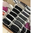 Ver imagem 3 de Kit 3 Colmeias Organizadoras de Sutiãs com 11 Divisórias Organizadores de Gavetas em TNT Branco