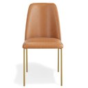 Ver imagem 3 de Kit 02 Cadeiras Decorativa Estofada para Sala de Jantar Dourada Bella L02 Couríssimo Whisky - Lyam D