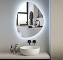 Ver imagem 4 de Espelho Orgânico Grande com Led Frio 80x60cm Lapidado Sala