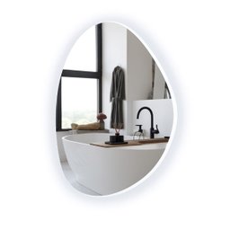 Espelho Orgânico Grande com Led Frio 80x60cm Lapidado Sala - 2