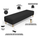 Ver imagem 7 de Puff Decorativo Bali W01 Pés Palito 210x60cm Bouclê Preto - Lyam Decor