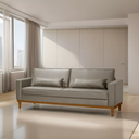 Ver imagem 1 de Sofá Living Valência 2,20mt C/base Madeira de Reflorestamento - Espuma D-28 - Corino Bege