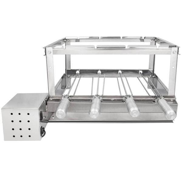 Gira Grill Churrasqueira Giratoria Giragrill Inox 4 Espetos - 1