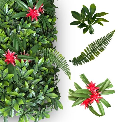 4,5m² Conjunto Painéis Verde Artificial 3d Uv Resistente Alta Performance Jardim Vertical