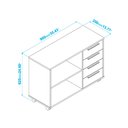 Ver imagem 3 de Armário em Mdp com 1 Prateleira 4 Gavetas e 4 Pés com Rodízio Brv Móveis