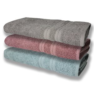 3 Toalhas Super Felpudas Grande e Grossa Algodão 80x150 Cz+re+vd