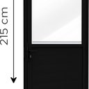 Ver imagem 2 de Porta de Alumínio de Giro Mista com Lambri e Vidro 215x85cm Lucasa Ideale Abertura Esquerda Preto