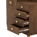 Ver imagem 4 de Cômoda Guarda-roupa Cristal 2 Portas 4 Gavetas - Aurum:imbuia