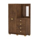 Ver imagem 1 de Cômoda Guarda-roupa Cristal 2 Portas 4 Gavetas - Aurum:imbuia