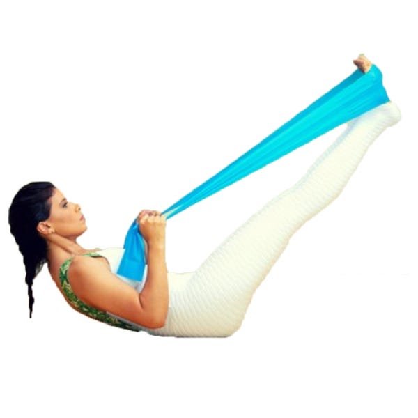 Faixa Elástica Yoga Pilates Bravus Sport Azul Tensão Média 1m50cm - 3