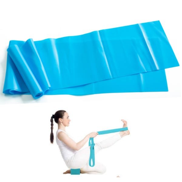 Faixa Elástica Yoga Pilates Bravus Sport Azul Tensão Média 1m50cm