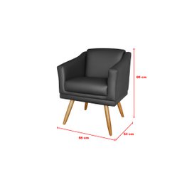 Kit 2 Poltronas Decorativa San Diego Sala Recepção Corino Preto - 3