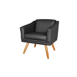 Kit 2 Poltronas Decorativa San Diego Sala Recepção Corino Preto - 2