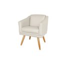 Ver imagem 2 de Kit 2 Poltronas Decorativa San Diego Sala Recepção Corino Bege