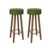 Conjunto com 2 Banquetas Redondas 4 Pés Verde - 2