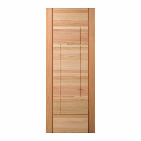 Folha de Porta Maciça em Eucalipto Acabamento Natural 210x70cm PM92 Moderne Cruzeiro Portas