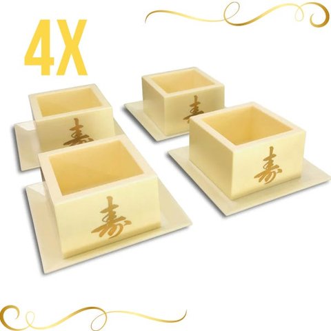Kit com 4 Copos Sake Massu Saque Japonês 150Ml Creme