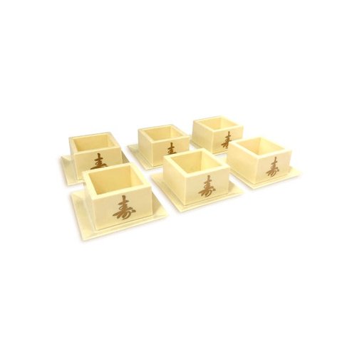 Kit com 6 Copos Sake Massu Saque Japonês 150Ml Creme