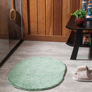 Tapete Banheiro Antiderrapante Cherry Oval Jade 0,50x0,70m