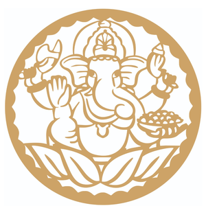 Mandala Ganesha - Mdf - Cru - Quadro Adesivo - 30cm