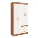 Ver imagem 2 de Guarda-roupa Solteiro Rosario 4 Portas 2 Gavetas Off White Nogueira - Doripel