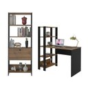Ver imagem 1 de Conjunto Home Office Match c/ Escrivaninha e Estante Pinho/Preto Artely