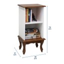 Ver imagem 4 de Estante para Livros de Madeira Pequena 1 Prateleira Pés Luiz Xv 1011 Florença - Branco/imbuia
