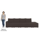 Ver imagem 5 de Sofá Ilha Modular com Puff para Sala Living 392cm Georgia K04 Veludo Marrom - Mpozenato