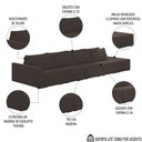 Ver imagem 3 de Sofá Ilha Modular com Puff para Sala Living 392cm Georgia K04 Veludo Marrom - Mpozenato