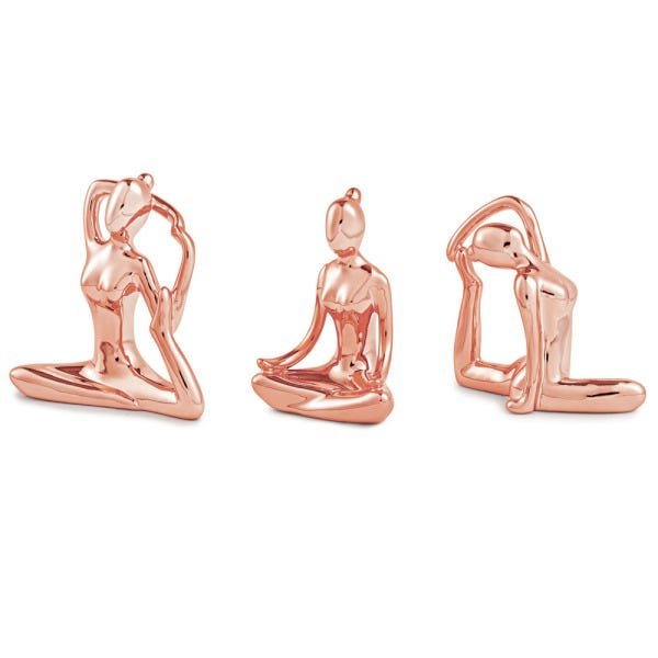 Kit Escultura Yoga em Porcelana Rosê 3 Peças MOAS 11273 - 1