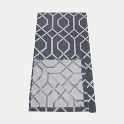 Tapete Passadeira Antiderrapante 1,30 x 0,45 Damasco Cinza - 6