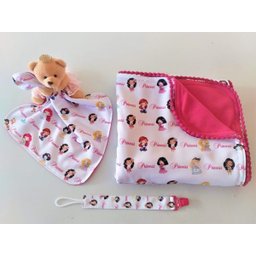 Manta Baby, Enxoval, Saída Maternidade, Chá de Bebe, Presente para Bebe, Manta Princess - 1