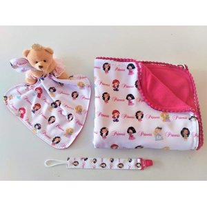Manta Baby, Enxoval, Saída Maternidade, Chá de Bebe, Presente para Bebe, Manta Princess