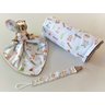 Manta Baby, Enxoval, Saída Maternidade, Chá de Bebe, Naninha, Prendedor Chupeta, Safari - 3