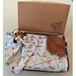 Manta Baby, Enxoval, Saída Maternidade, Chá de Bebe, Naninha, Prendedor Chupeta, Safari - 6